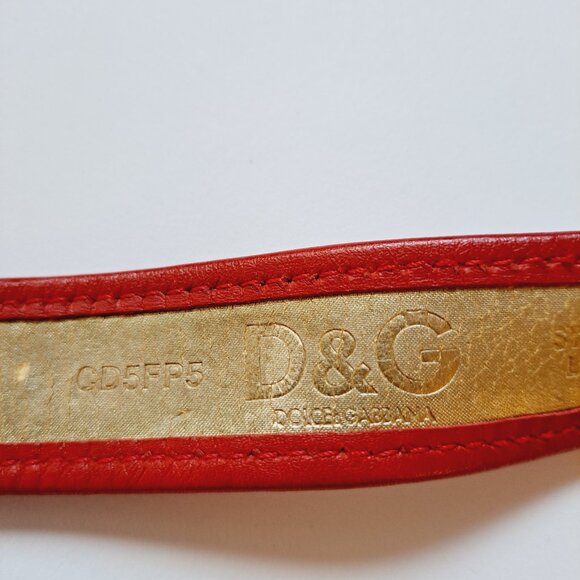 Dolce & Gabbana Red White Leather Synthetic Belt Size 75 main image 7